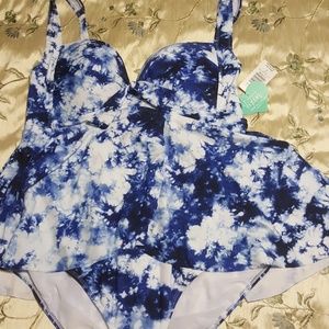 Womens Plus Torrid Tie Die One Piece Swimsuit